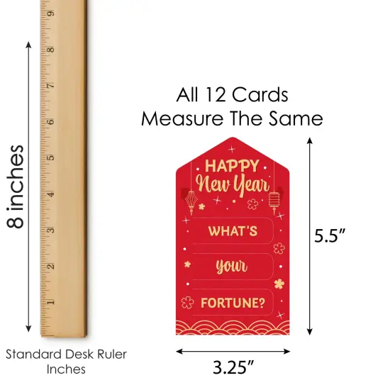 Big Dot of Happiness Lunar New Year - Game Pickle Cards - Fortune Pull Tabs - Set of 12 {6}