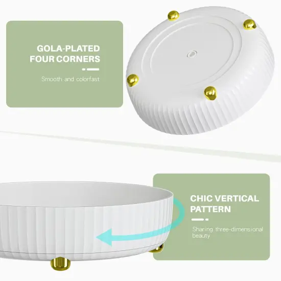 Bathroom Organizers and Storage - Rotating Makeup Organizer Tray for Perfume,Skincare,Cosmetics and Bathroom Storage,Lazy Susan Organizer,White {4}