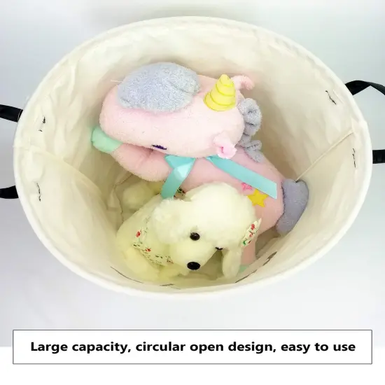 QUEENLALA Large Storage Basket,Laundry Hamper/Bathroom/Home Decor/Collapsible Round Storage Bin,Boys and Girls Hamper/Boxes/Clothing(Toys) {6}