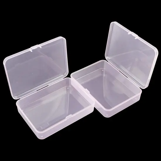 8 Pieces Rectangular Plastic Boxes Empty Storage Organizer Containers with Hinged Lids for Small Items and Other Craft Projects (Pink, 4.5 x 3.3 x 1.1 inch) {3}