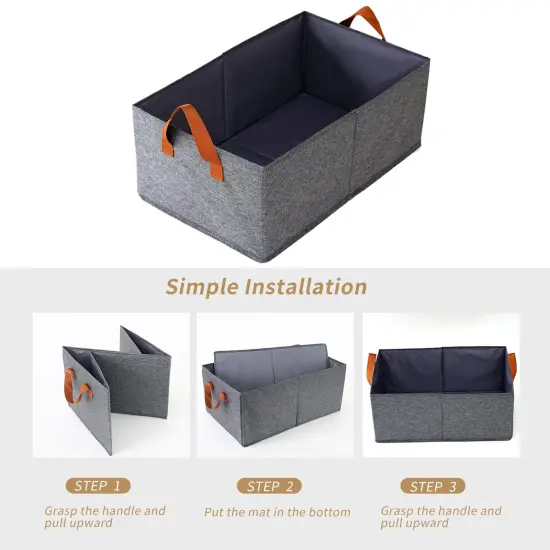 Pack of 3 Clothing Storage Bins for Closet with Handles, Foldabl Fabric Foldable Storage Baskets Cloth Box, Fabric Containers Boxes for Organizing Shelves Bedroom, Gray, Large (gray) {1}