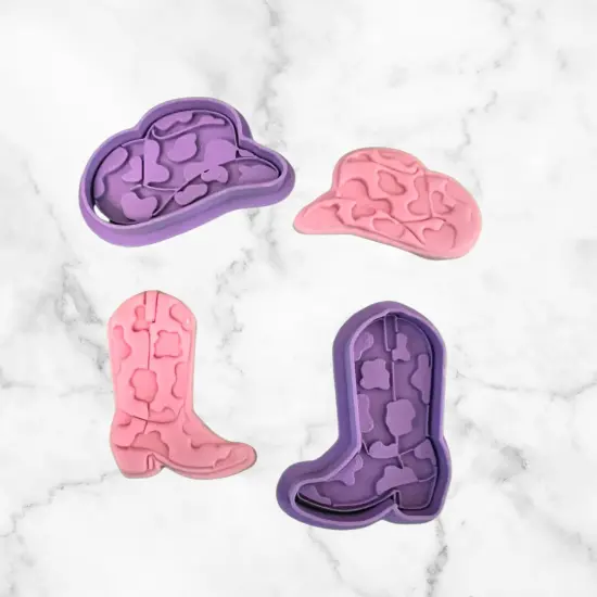 Cowboy Boot and Hat Fondant Cutter set 2 inches {4}