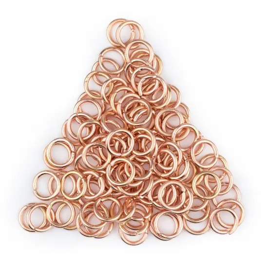 The Bead Chest Copper 8mm Round Open Jump Rings, Pack of 100 {1}