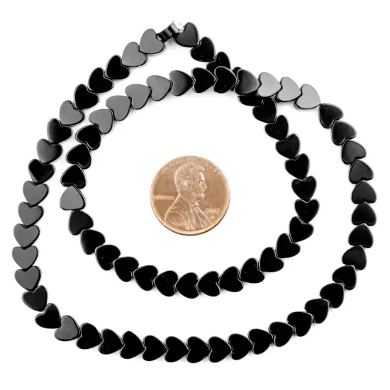 The Bead Chest Heart-Shaped Onyx Beads (6mm) {2}