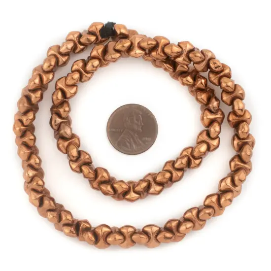 The Bead Chest Copper Interlocking Anvil Beads 8mm, Full Strand of Quality Metal Spacers for DIY Jewelry Design {2}