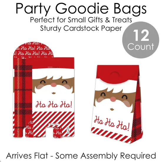 Big Dot of Happiness Jolly Santa Claus - Christmas Gift Favor Bags - Party Goodie Boxes - Set of 12 {6}