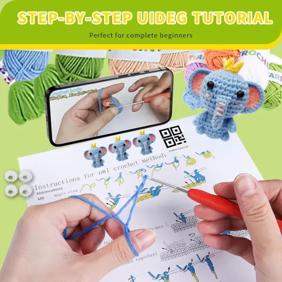 6Pcs Crochet Animal Kits For Beginners {3}