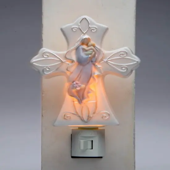 Ceramic Madonna With Baby Plug-In Night Light, Religious D&eacute;cor, Religious Gift, Church D&eacute;cor, Church Gift, Baptism Gift {3}