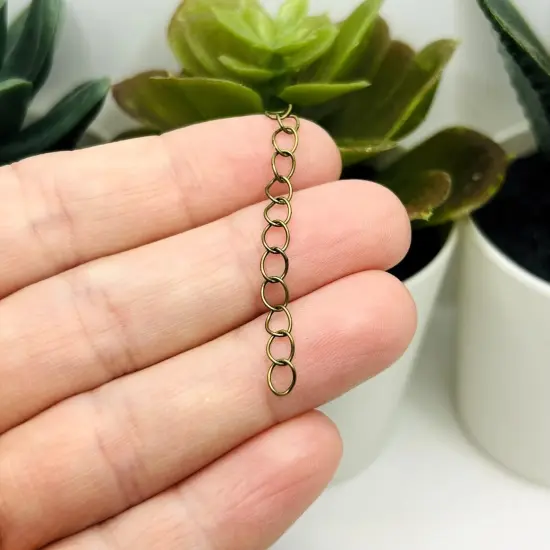 Bronze Iron Necklace Extenders, 5cm {4}
