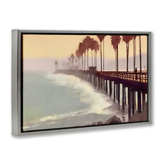 Stupell Industries Sunrise At The Pier Floater Framed Canvas Wall Art Design by Noah Bay {3}