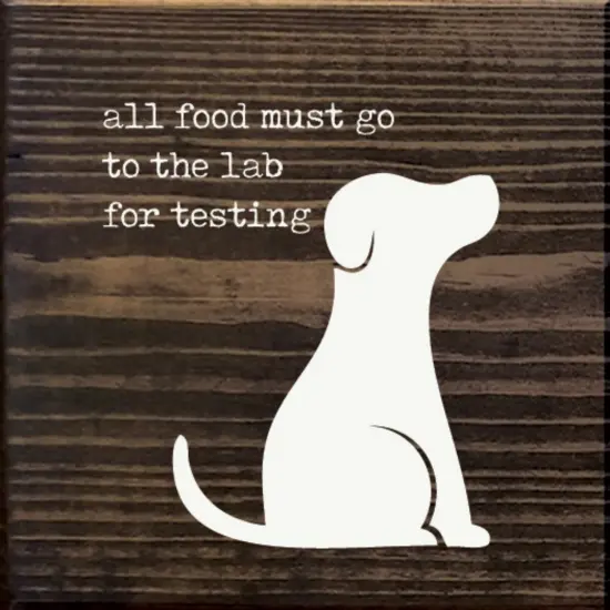 Food Testing Lab Sign - Solid Knotty Pine, Farmhouse Style Decor Purple-White {2}