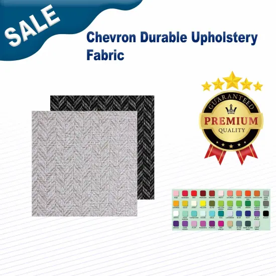 Chevron Durable Upholstery Fabric Ebony {2}
