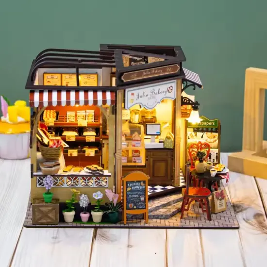 Julia Bakery Dollhouse Kit - Miniature Wizardi Roombox Kit {4}