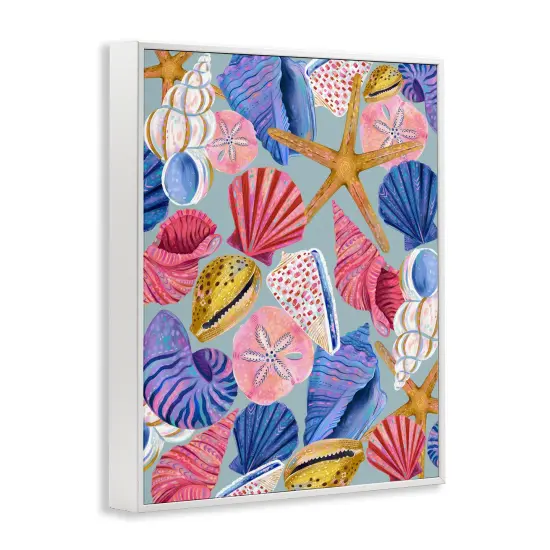 Stupell Industries Bright Seashells Assortment Framed Giclee Wall Art Design by Arrolynn Weiderhold {3}