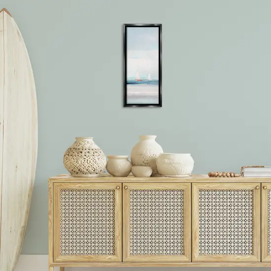 Stupell Industries Sailboat Pair Floating Floater Framed Canvas Wall Art Design by Sally Swatland {2}