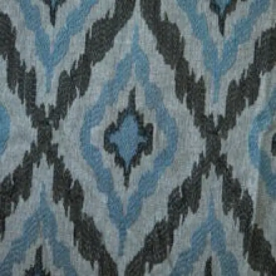 Salvo Embroidery Durable Polyester Fabric Grey/Jet Blue {3}