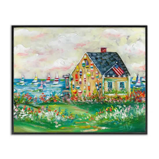 Stupell Industries Buoy Covered Boat House Framed Giclee Wall Art Design by Estelle Grengs {1}