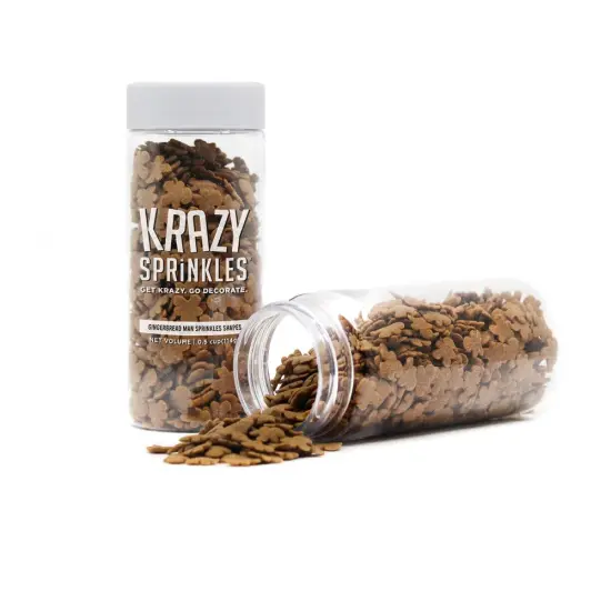 Krazy Sprinkles - Gingerbread Man (1/2 Cup, 1x Jar) for Cakes, Ice Cream & Cookies {2}