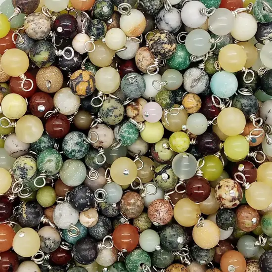 Mixed Gemstone Dangles, 20 pc, Variety Pack of Small Bead Charms, Adorabilities {2}