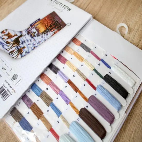 Christmas Wood Stocking LETI948 Counted Cross Stitch Kit {4}