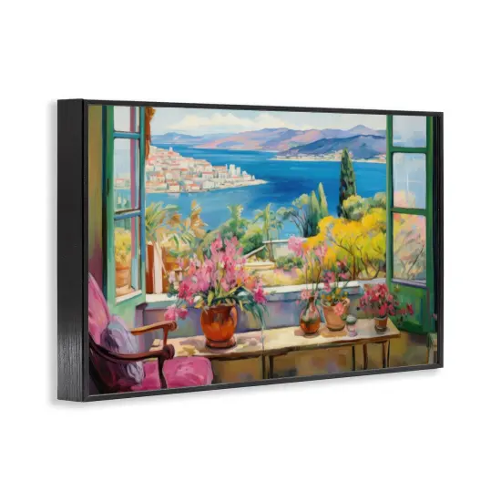 Stupell Industries Seaside Window View Framed Giclee Wall Art Design by LSR Design Studio {3}