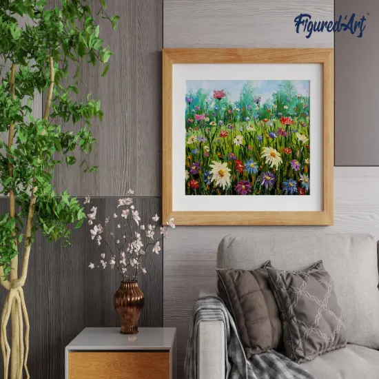 Figured'Art Paint by Numbers Kit for Adults Flowers in the Countryside 16"x20" - Craft Art Painting DIY Kit Rolled Canvas without frame {4}