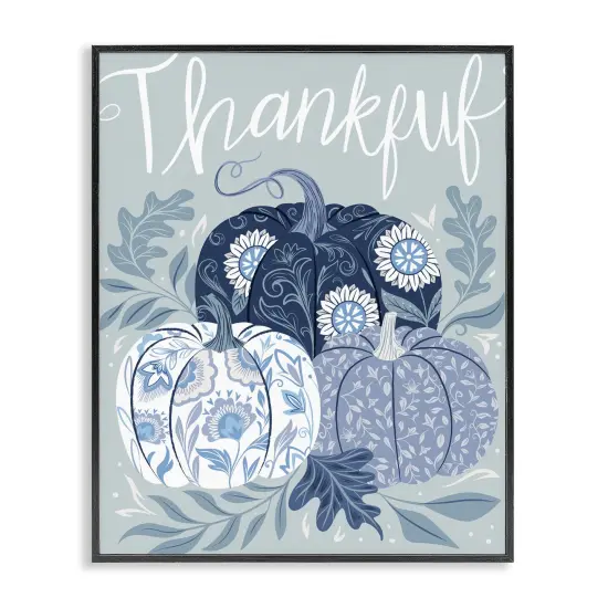 Stupell Industries Thankful Ornate Floral Pumpkins Framed Giclee Wall Art Design by Arrolynn Weiderhold {7}