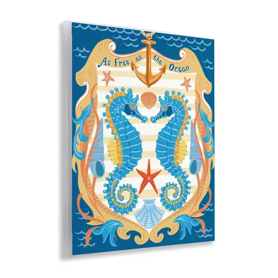 Stupell Industries Free As Ocean Seahorses Wall Plaque Art Design by Jo Reid {3}