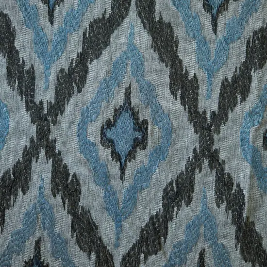 Embroidery Decorative Upholstery & Drapery Fabric 100% Polyester Grey/Oat Blue {1}