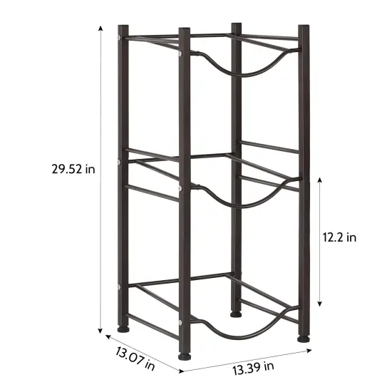 3 Tiers 5 Gallon Water Jug Holder Water Bottle Storage Rack, Dark Brown {2}