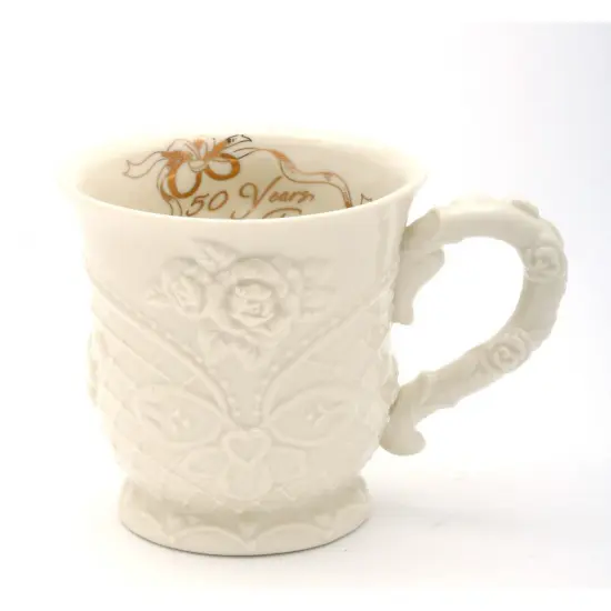 Ceramic 50th Anniversary Mug, Anniversary Party Decor, Gift for Friends, Gift for Parents {3}