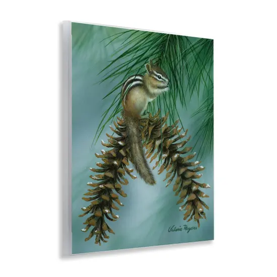 Stupell Industries Chipmunk Pine Cone Perch Wall Plaque Art Design by Valerie Rogers {3}