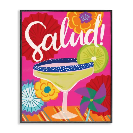 Stupell Industries Salud Margarita Drink Framed Giclee Wall Art Design by Deborah Curiel {1}