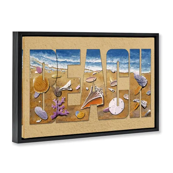 Stupell Industries Outlined Beach Letters Floater Framed Canvas Wall Art Design by Art Brands Holdings, LLC. {3}