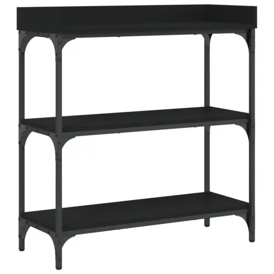 vidaXL Console Table with Shelves Black 29.5"x11.8"x31.5" {2}