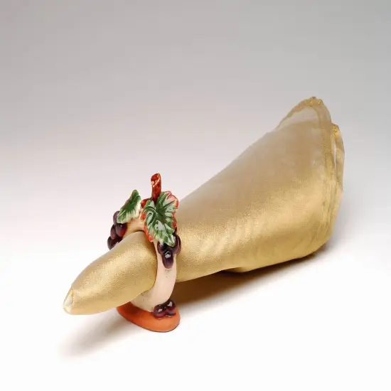 Ceramic Grape Napkin Rings-Set of 4, Home Decor, Wedding Decor, Gift for Her, Gift for Mom, Vineyard Decor {3}