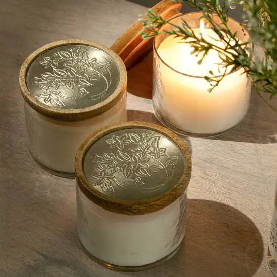 Lavender Vanilla Glass Jar Wax Candle (3 Wick) - Premium Candle for Home and Kitchen {2}