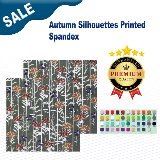 1 Yard Autumn Silhouettes Printed Spandex Fabric {2}
