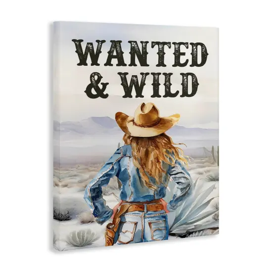 Stupell Industries Wanted & Wild Cowgirl Canvas Wall Art Design by Lettered and Lined {3}
