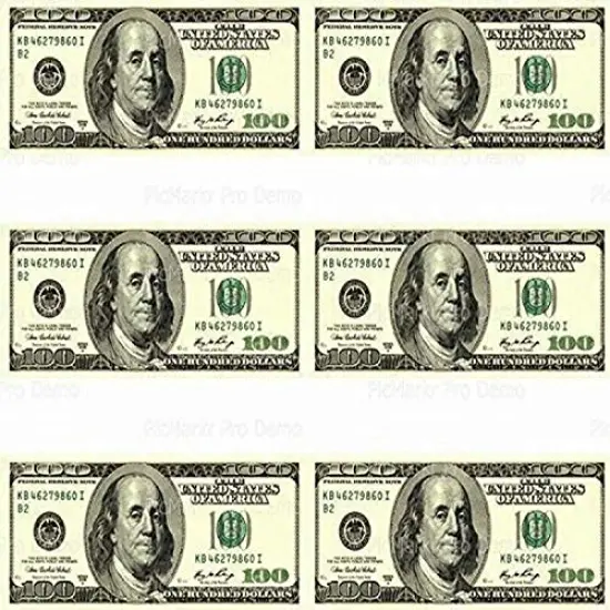 Art of Eric Gunty 100 Dollar Bill - Designer Strips - Edible Cake Side Toppers- Decorate The Sides of Your Cake - D20003 {1}