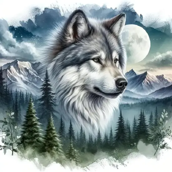 5D Forest Wolf Diamond Art Kits for Adults Beginners,DIY Full Round Drill Diamond Painting Kits Moon Wolf Head, Diamonds Dot Gem Art Crystal Mountain Landscape for Home Wall Decor12X12In {1}