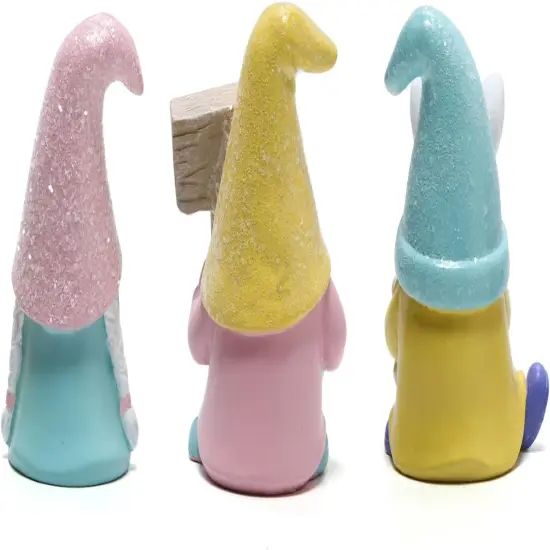 Set of 3 Easter Gnomes Decor - Resin Bunny Handmade Spring Elf Gifts for Kids/Women/Men, Decorations for The Home Party {3}