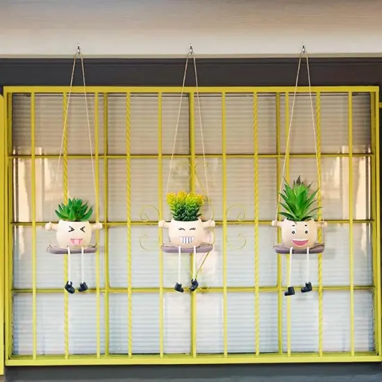 3PCS Hanging Fake Succulent Plant Pots - Creative Artificial Mini Potted Succulents, Ideal for Home, Room, Office Decor, Shelf & Ceiling Accents Choice {5}