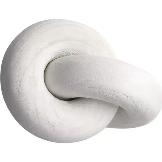 Coffee Table Decor Wood Knot Link Decoration Wooden Chain Link Knots for Book Shelf Living Room Decor White {1}