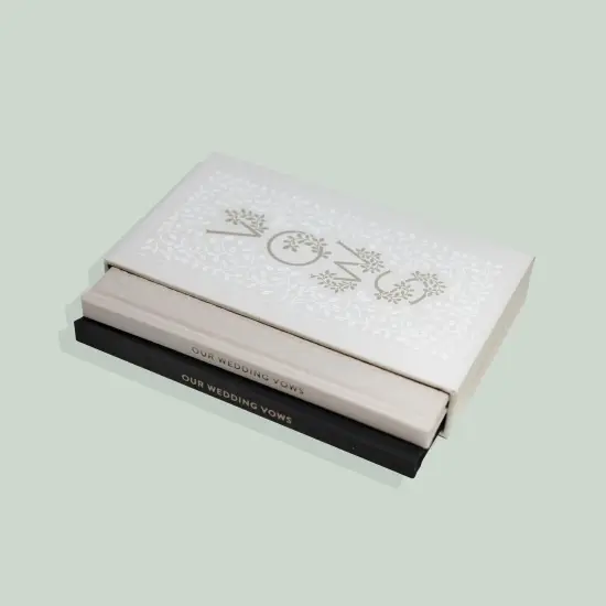 Paige Tate & Co. Our Wedding Vows - 2 Journals, Set Of Linen Cover Books, Foil Accents &Hand-Drawn Illustration, Acid-Free Archival Paper, Flat-Lay {3}