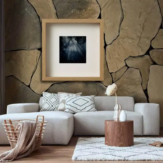 9&frac34;x9&frac34;" Oak Effect Frame with Mount Hang or Stand Deep Frame No-Nail Hanging {1}