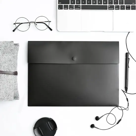 5 Pieces A4 Envelopes Folders for Paperwork Plastic Wallets {4}