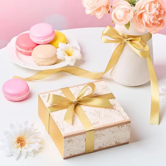 1/2 Inch 50 Yards Champaign Gold Satin Ribbon {3}