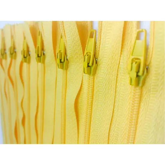 Yellow Generic Nylon Zippers #3 Coil Closed Bottom {4}