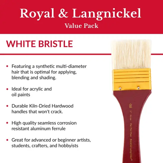 RSET-9355 | 3pc White Bristle Large Area Flat Brush Set {5}